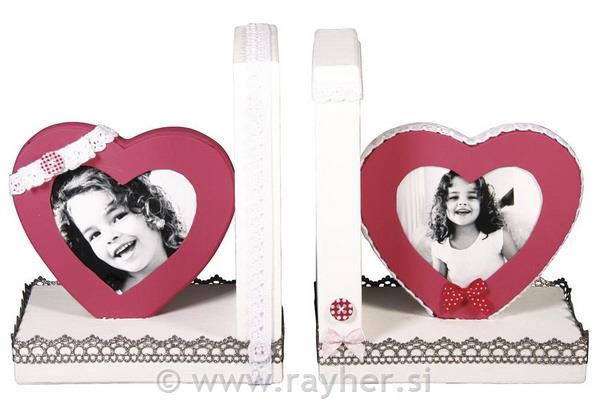 Držali za knjige iz papirne mase, Srca,13x9x16cm