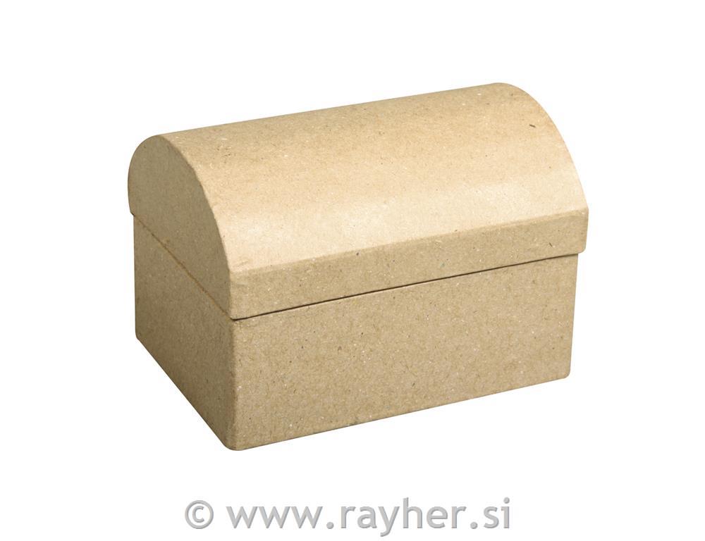 Škatla iz papirne mase, skrinja, 8x5,5x5