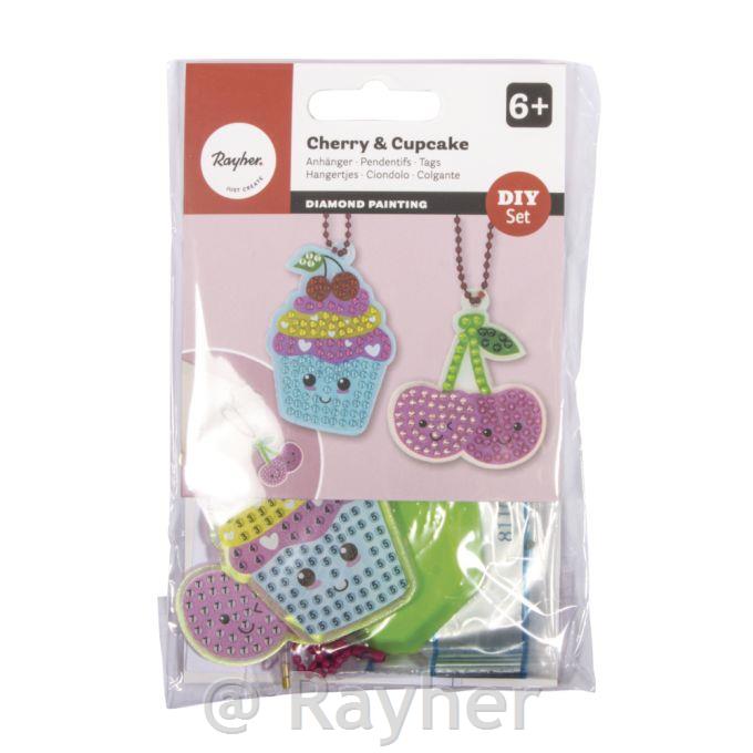 Ustvarjalni set Diamantni mozaik obesek Češnja in kolaček