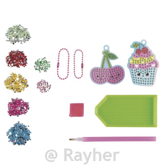 Ustvarjalni set Diamantni mozaik obesek Češnja in kolaček