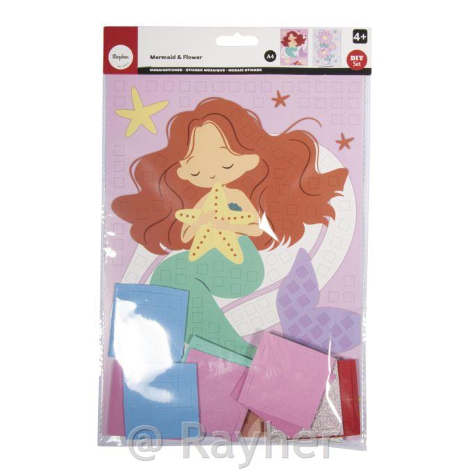 Ustvarjalni set Mozaik nalepka Morska deklica in cvet