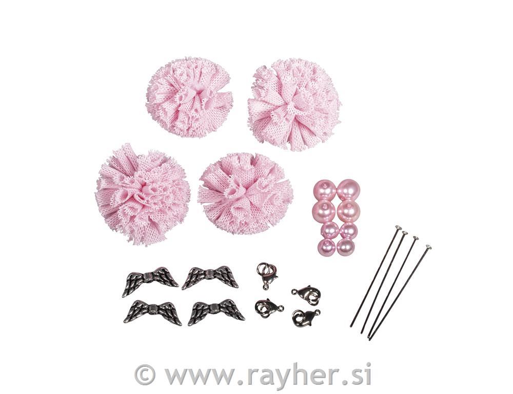 CK: tag Soft Tulle pompom Angel2.5x2.5x5cm, tab-box 4pcspale-pink