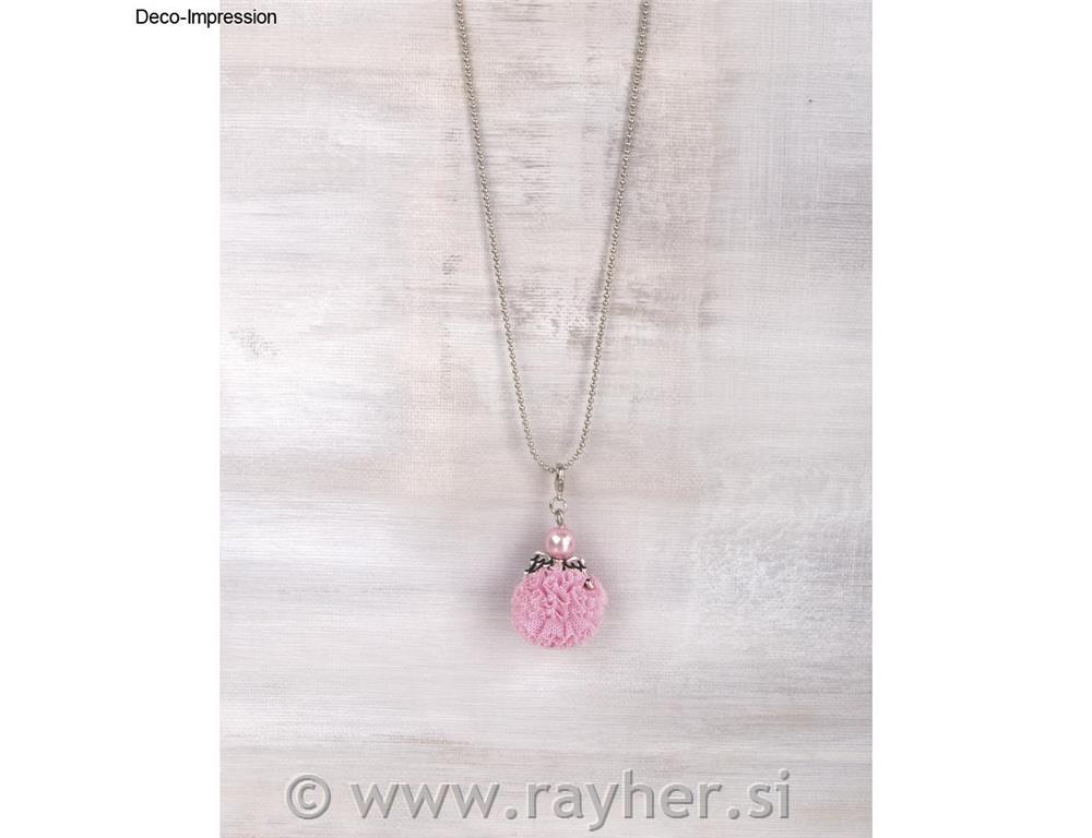 CK: tag Soft Tulle pompom Angel2.5x2.5x5cm, tab-box 4pcspale-pink