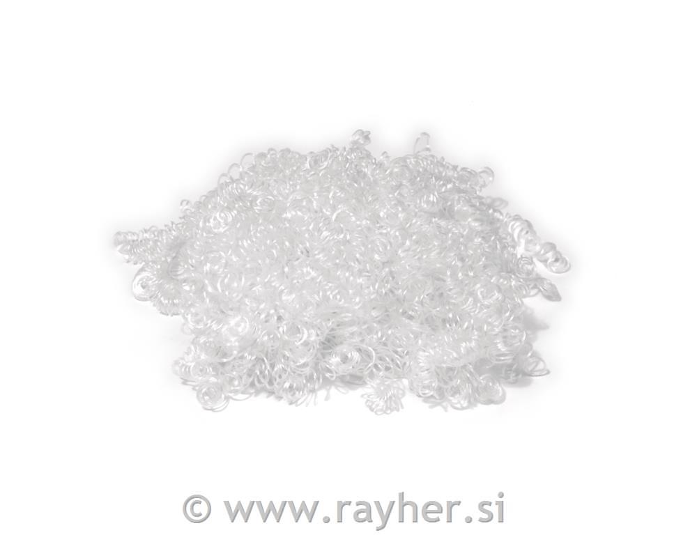 Mini curls of artificial hair, white, ta