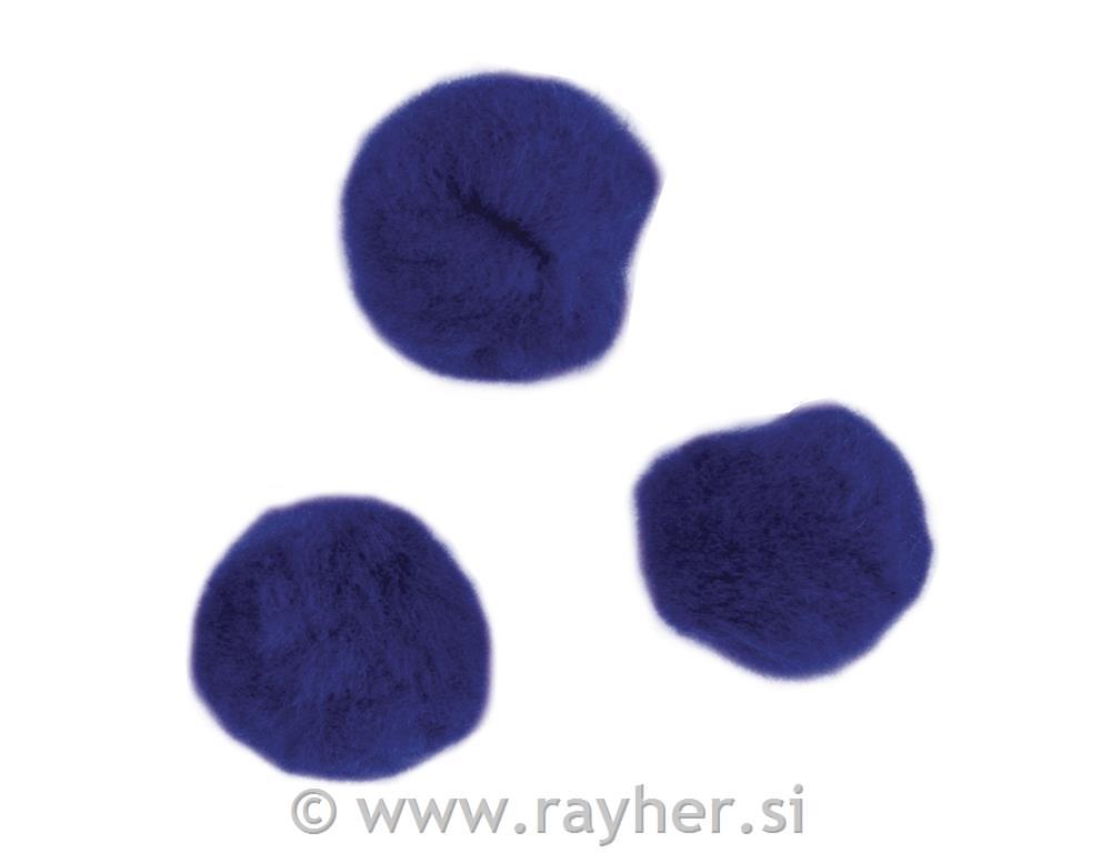 Pompons, dark blue, 15 mm, tab-bag 60 pc