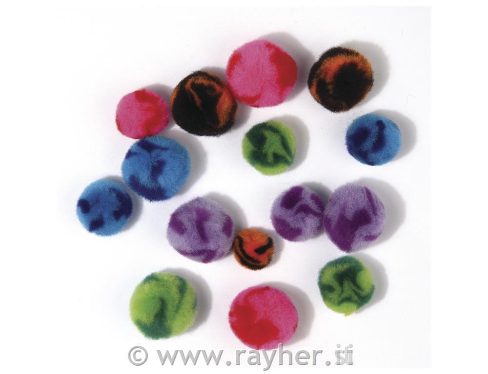 Pompons Candy, tab-bag 100 pcs., colours