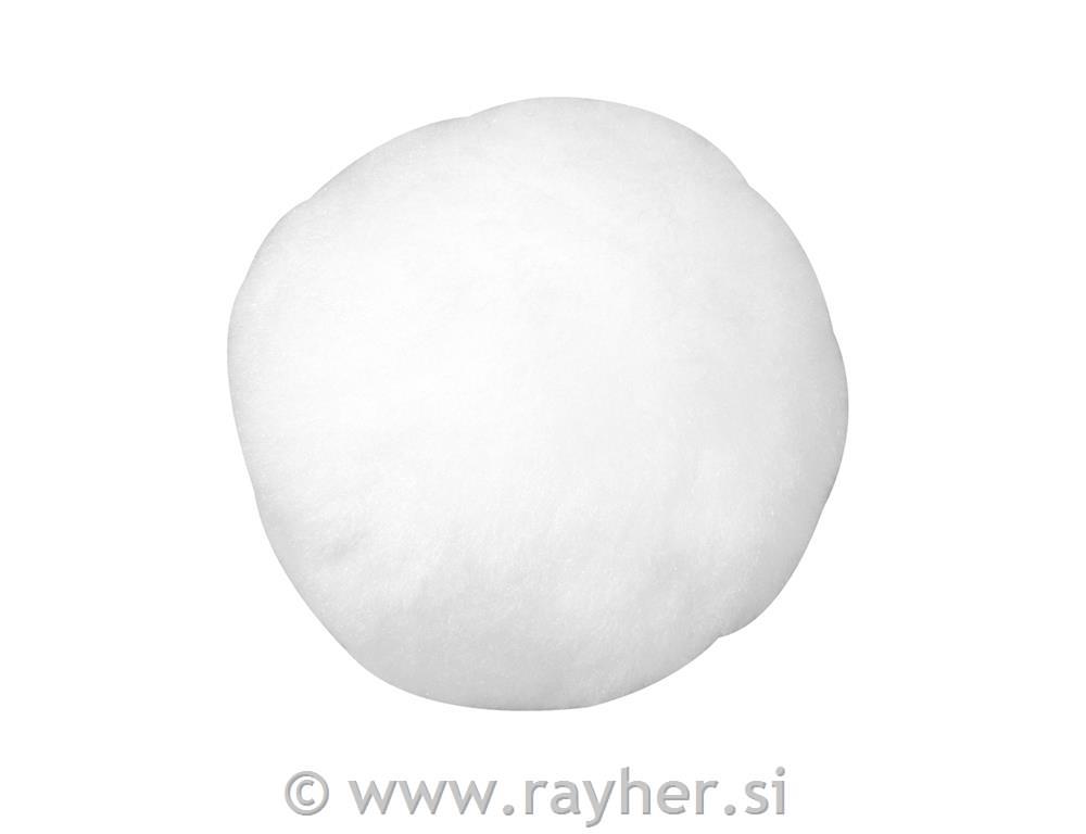 Pompons, white, 60 mm, tab-bag 8 pcs.