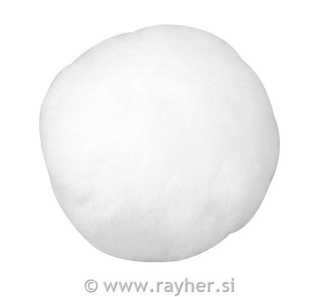 Pompons, white, 60 mm, tab-bag 8 pcs.