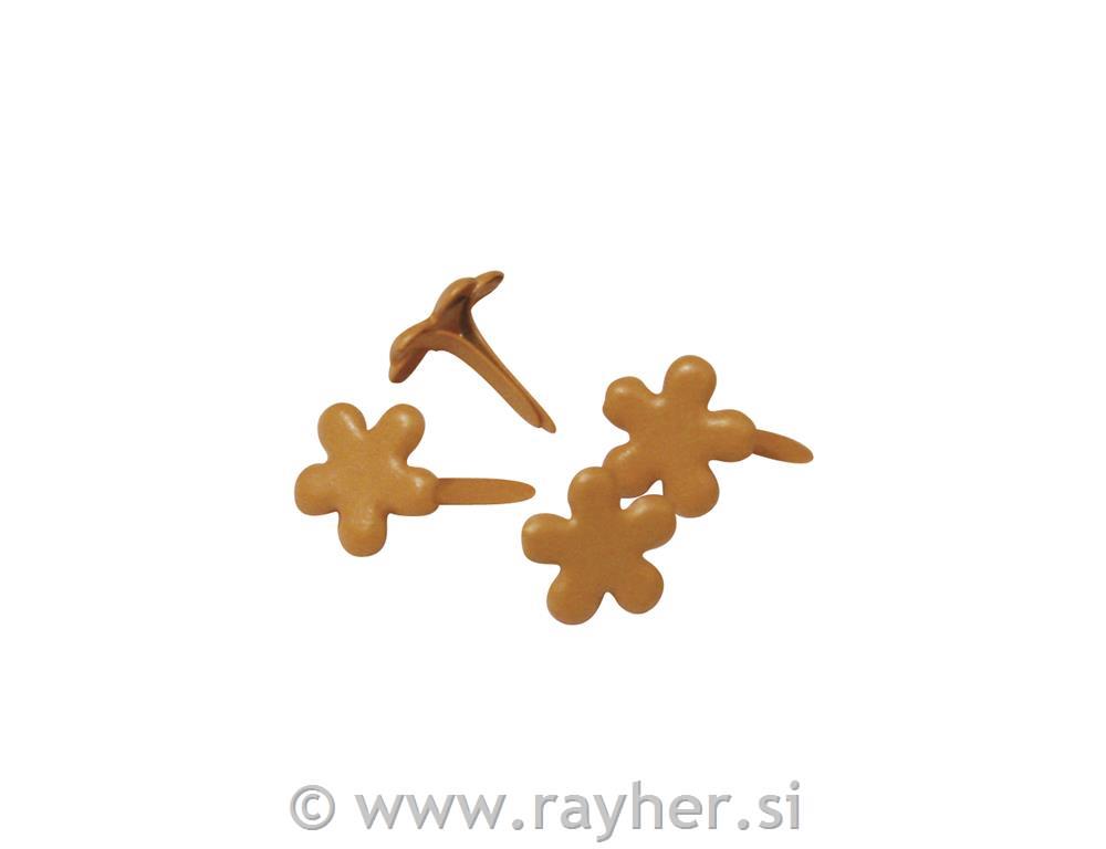 Brads "Flower", orange, 4 mm o, blister