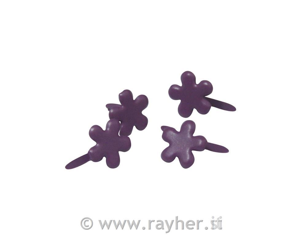 Razcepki "rožice", vijolične, 4 mm o, 100 kom.