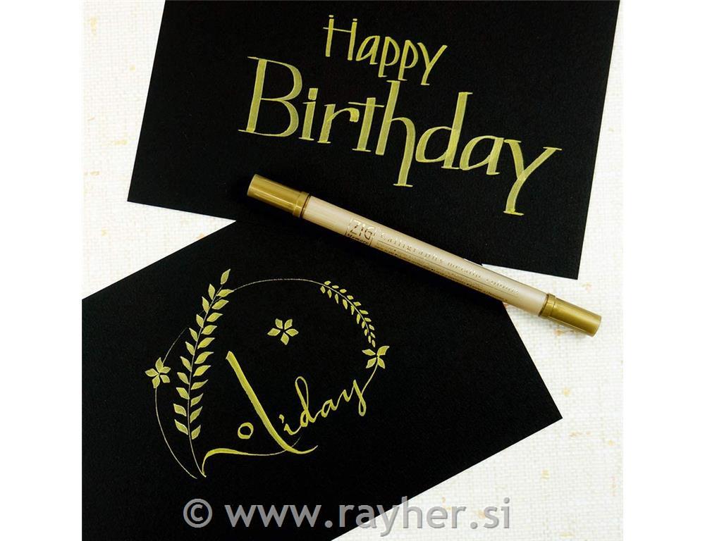 Flomaster za kaligrafijo , zlat, 2+3,5 mm, 1 kom.