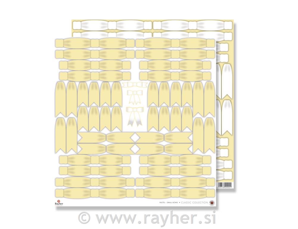 Scrapbooking papir: Pentlje, pastel, 30,5x30,5 cm, 190g/m2