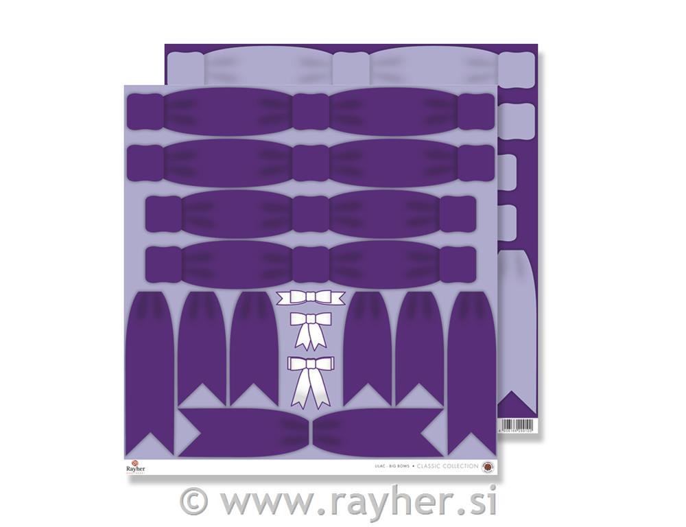 Scrapbooking papir: Velike pentlje, sivka, 30,5x30,5 cm, 190