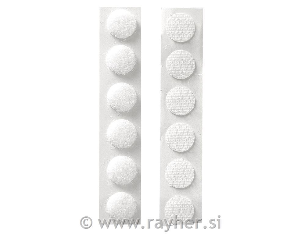 Hook and loop tape, round, 12 mm, tab-ba