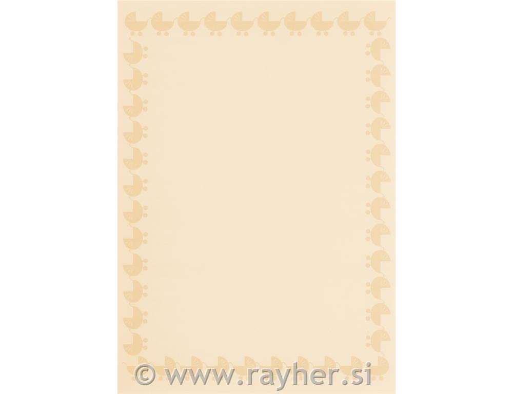 Transparentni papir: Otroški voziček , roza, A4, 210x297mm,