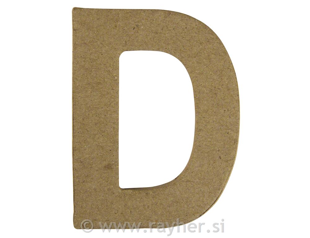 Črka iz papirne mase, D, višina 10 cm debelina 1 cm