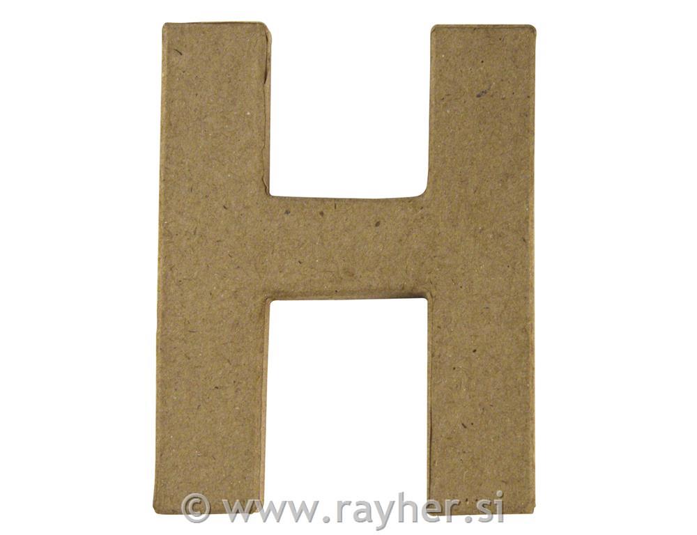 Črka iz papirne mase, H, višina 10 cm debelina 1 cm
