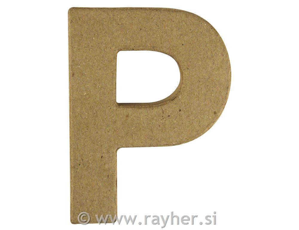 Papier-mâché letters, P, 10 cm height, 1