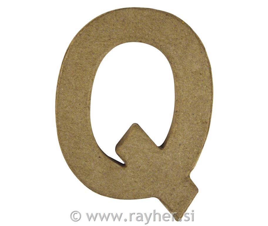Črka iz papirne mase, Q, višina 10 cm debelina 1 cm