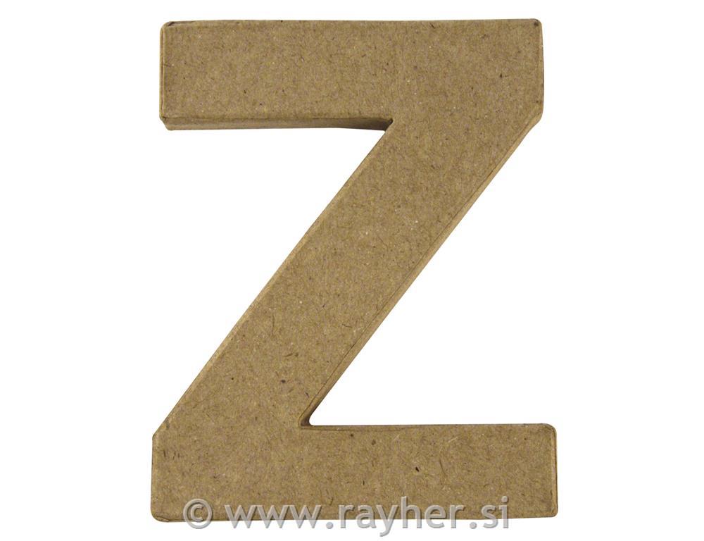 Črka iz papirne mase, Z, višina 10 cm debelina 1 cm