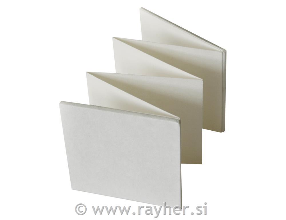 Leporello, white, 13,5x13,5 cm, tab-bag.