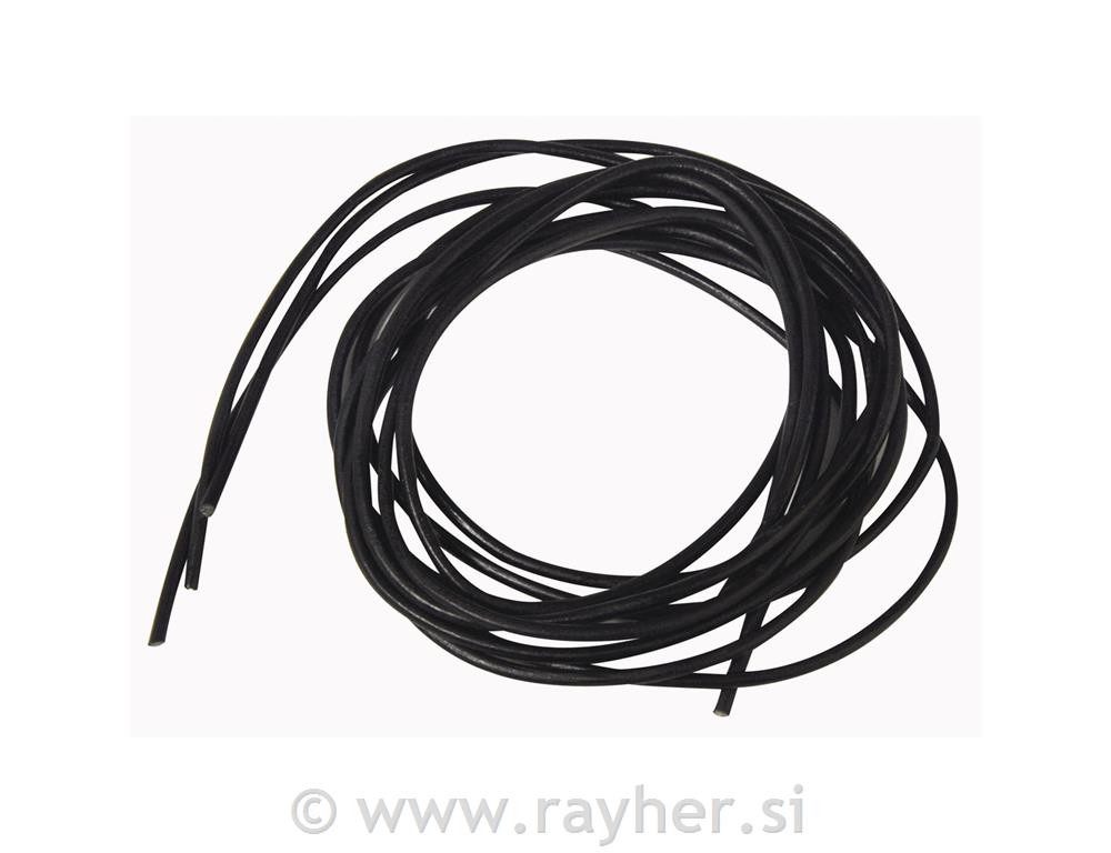 Usnjena vrvica, črna, 3 mm o, 68 cm