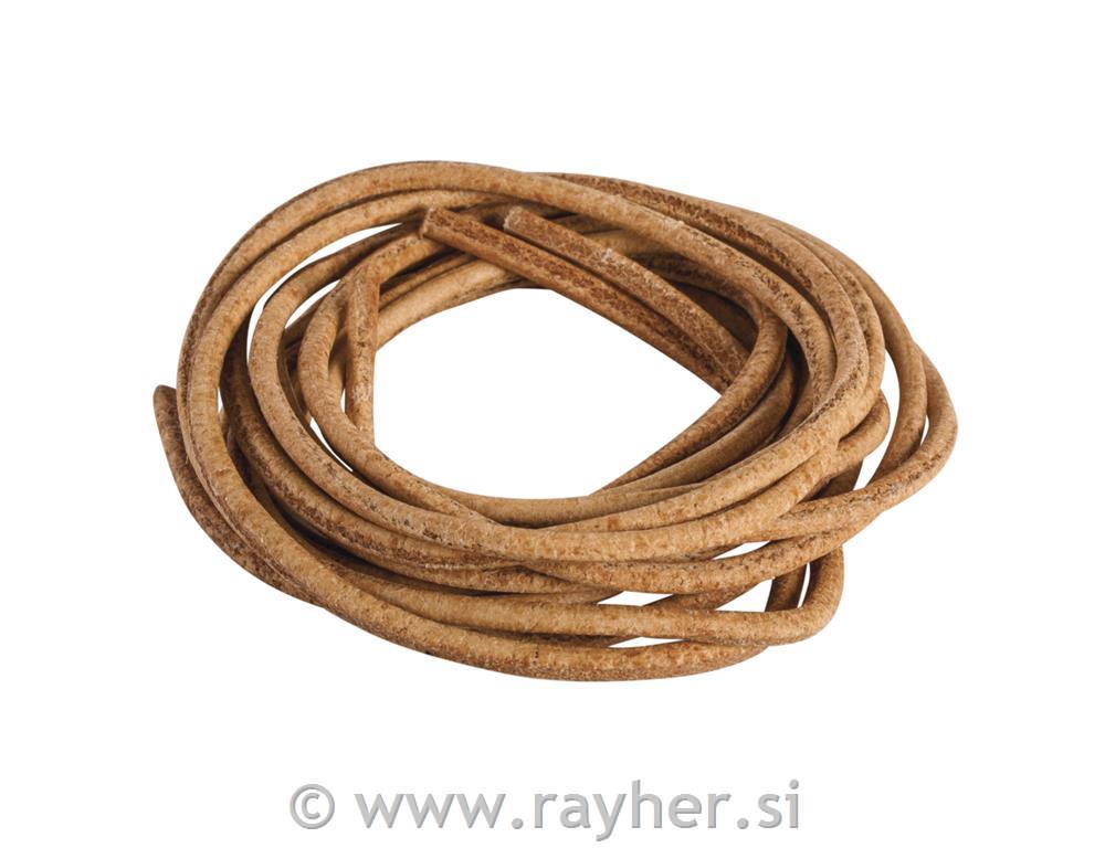 Round laces of calf leather, 2mmo, beige