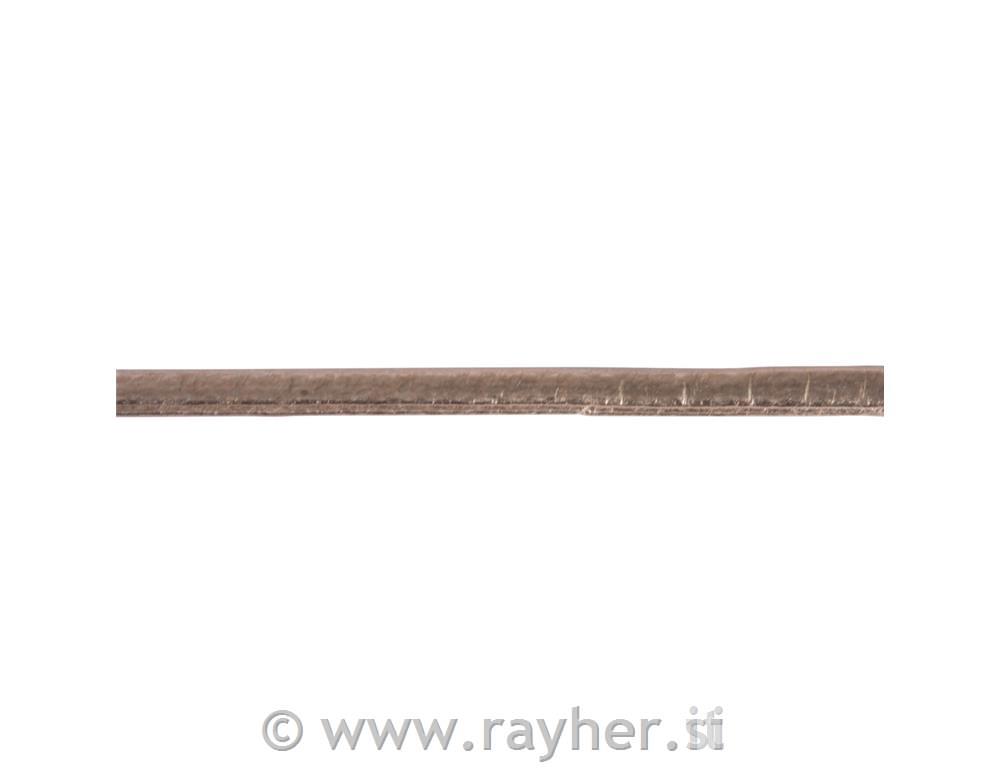 Trakovi tekstilno usnje Metallic, rose zlat, 3mm, 2m