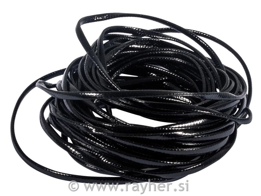 Vrvica iz tekstilnega usnja, ploščata, č