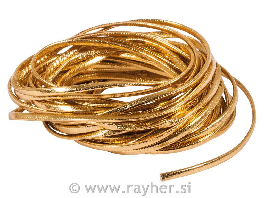 Vrvica iz tekstilnega usnja, ploščata, z