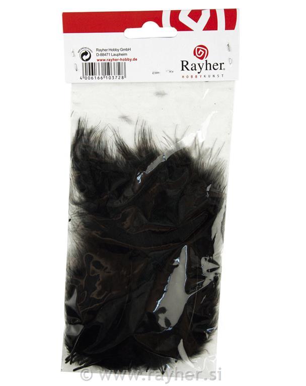 Perje puhasto, črno, 10-15 cm, 15 kom.