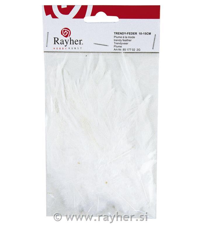 Trendy feather, white, 10-15 cm, tab-bag