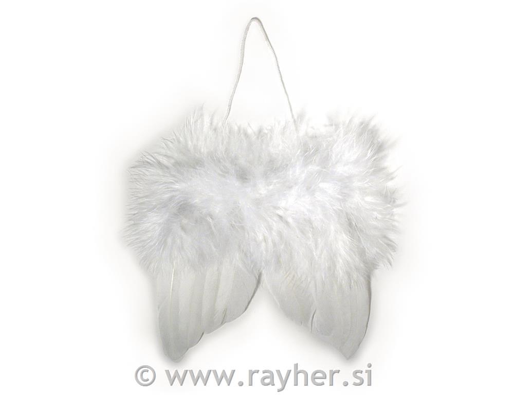 Angel's wings of feathers, white, 10 cm,
