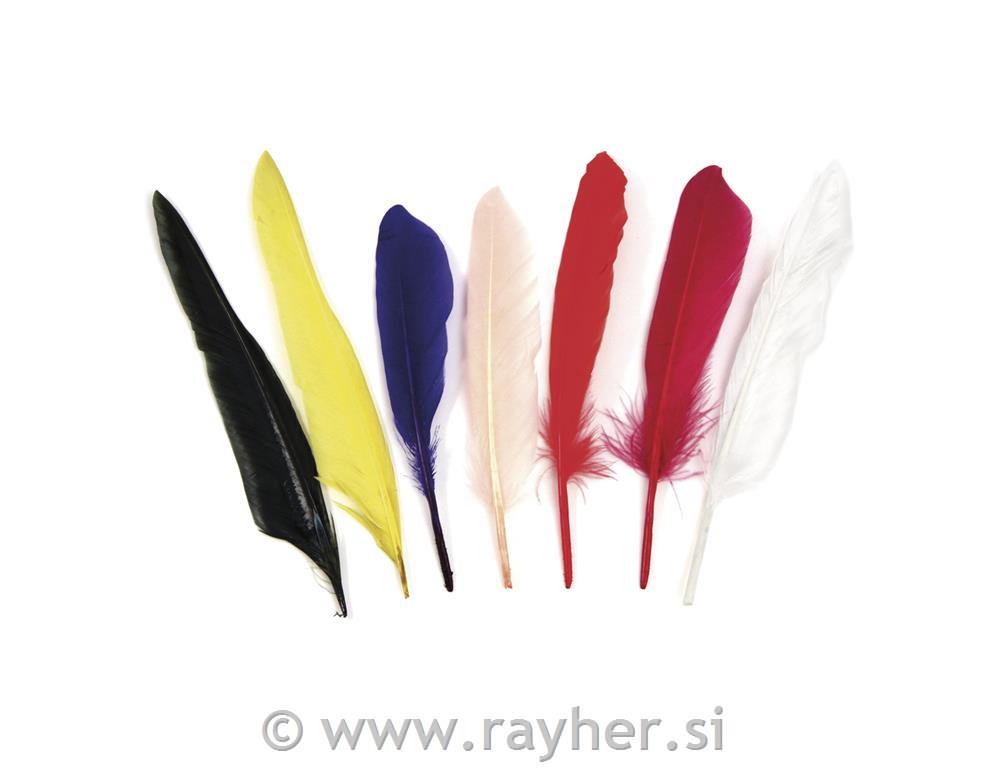 Indian feathers, mixed, 17,5 cm, tab-bag