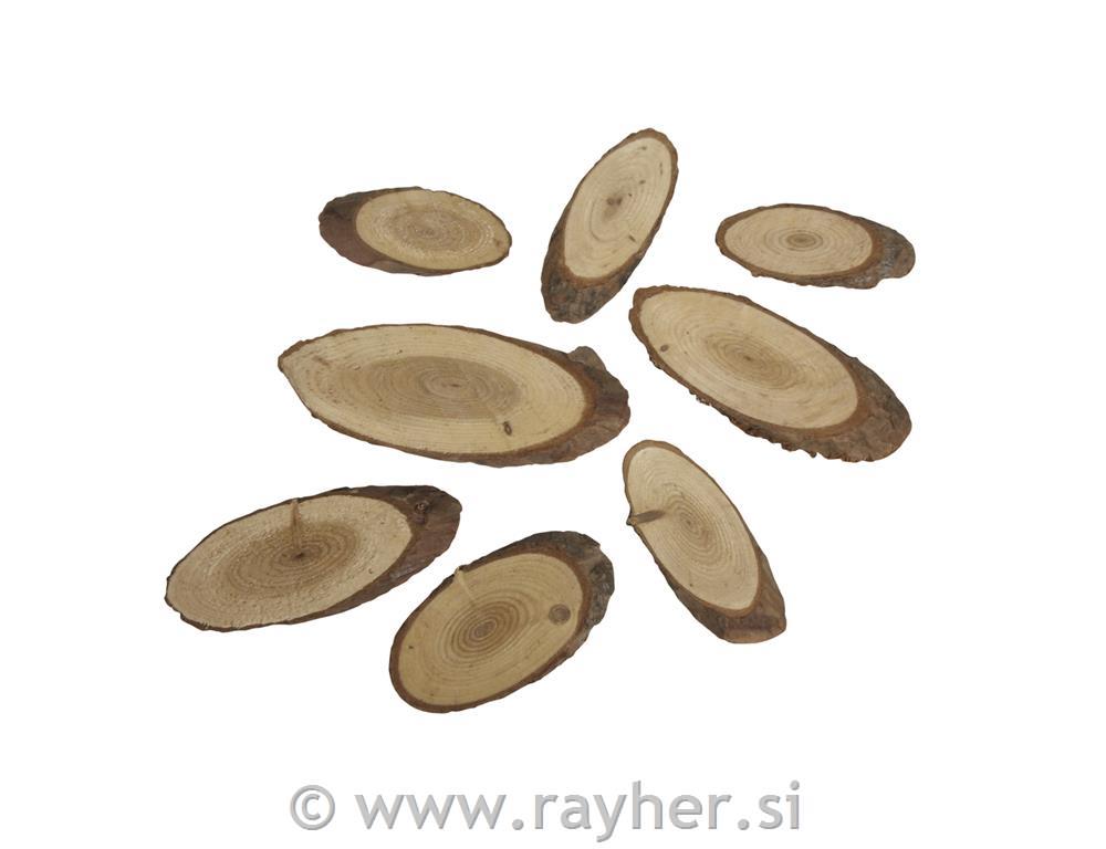 Slices of pine, oval, Size: 4cm-8cm, tab-bag 100 g