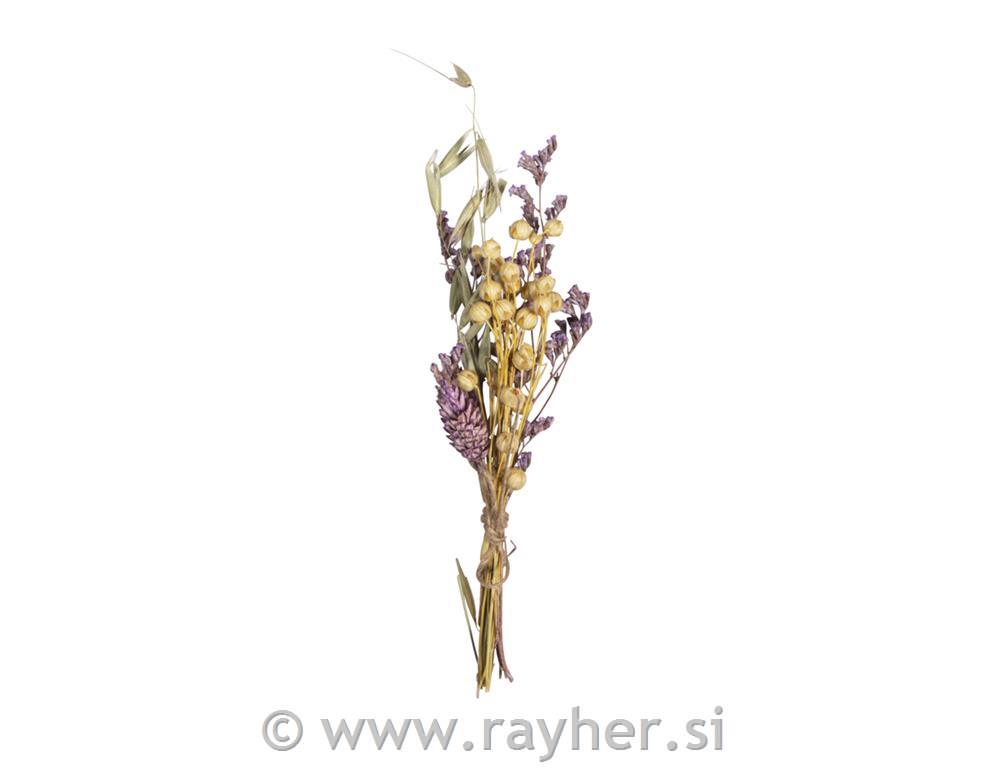 Šopek suhega cvetja, 18-20 cm, vijoličen