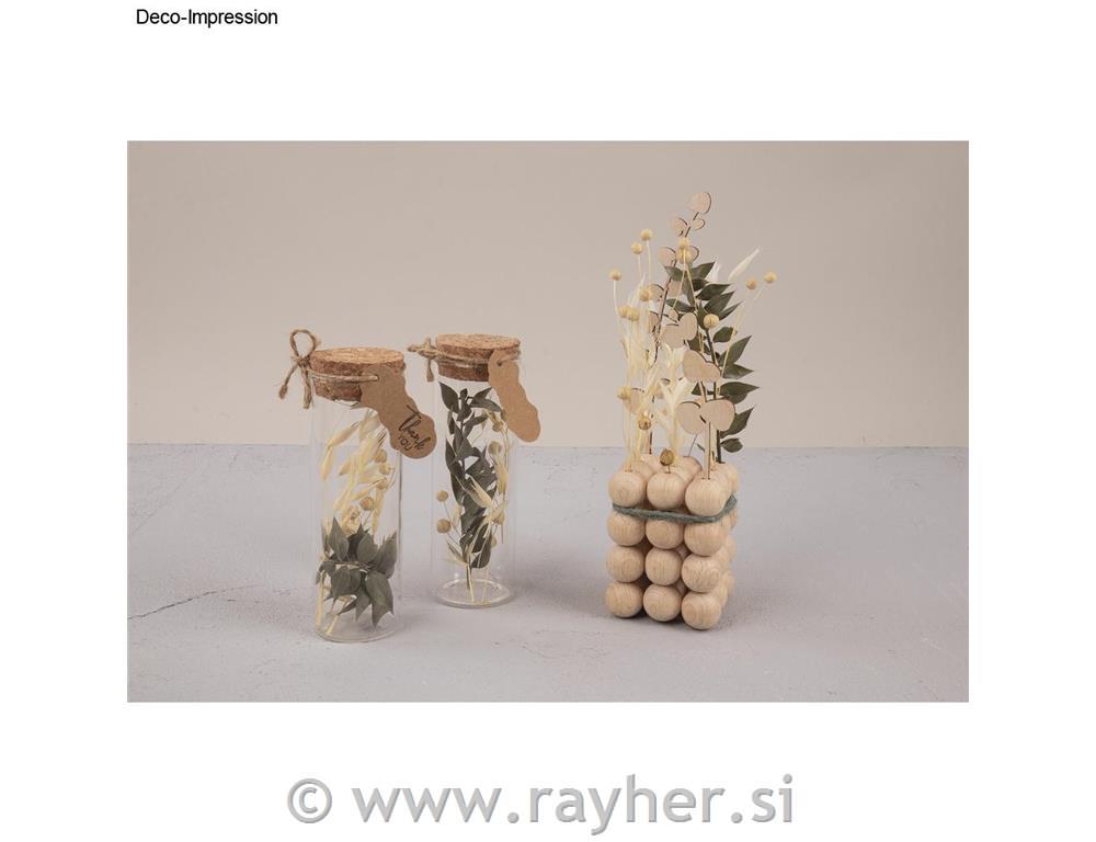 Šopek suhega cvetja, 18-20 cm, zelen-natur