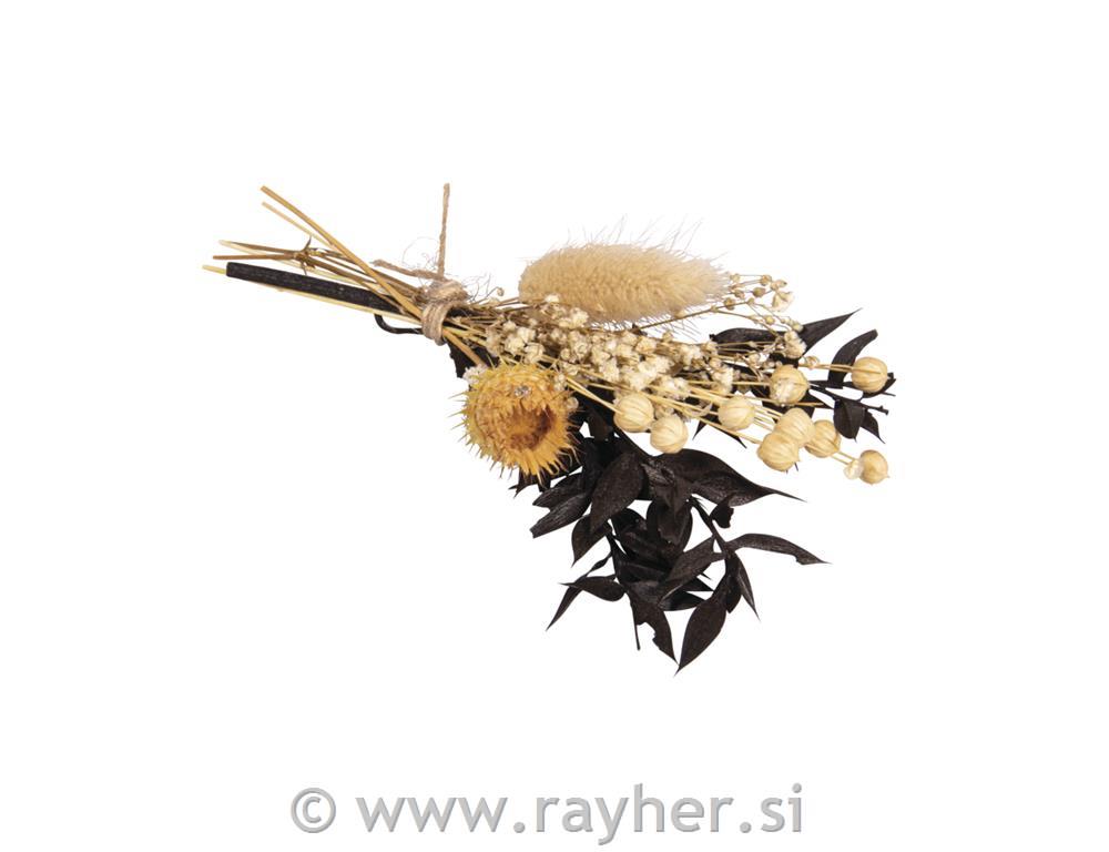 Šopek suhega cvetja, 18-20 cm, črn