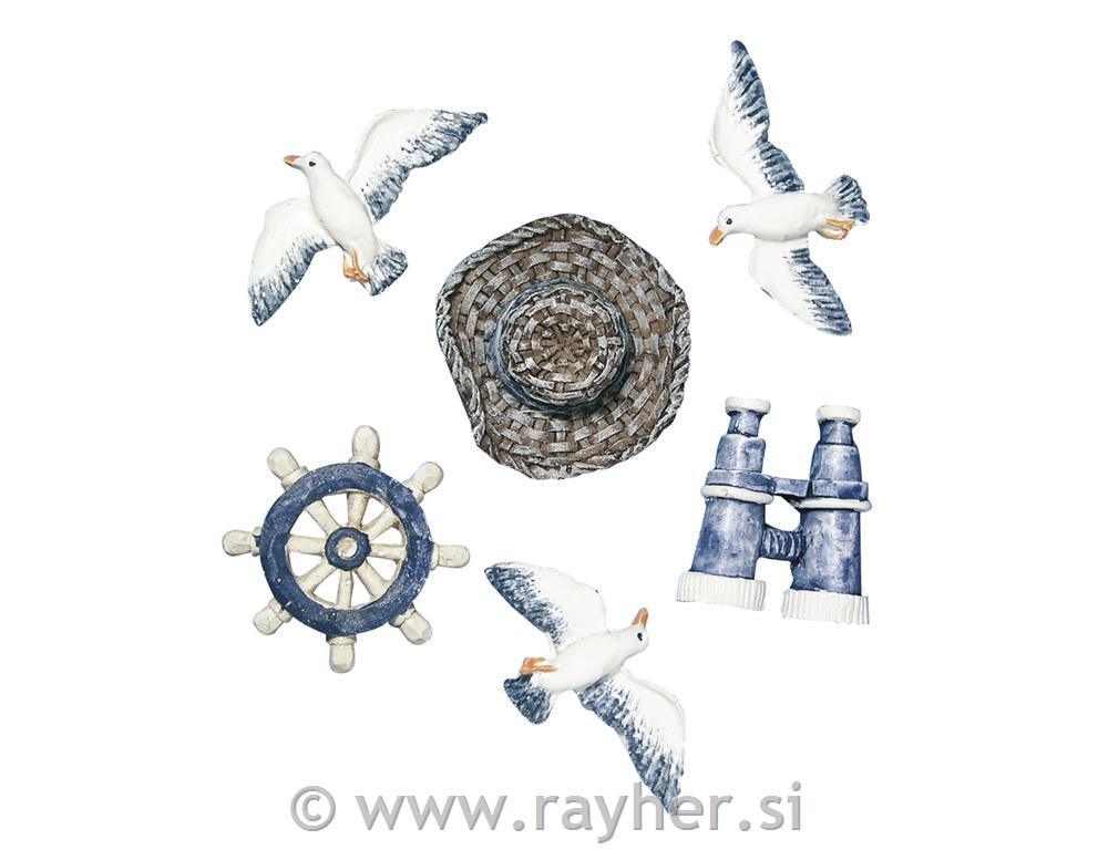 Okraski morski: Morje in obala, 2-4 cm, 6 kom.