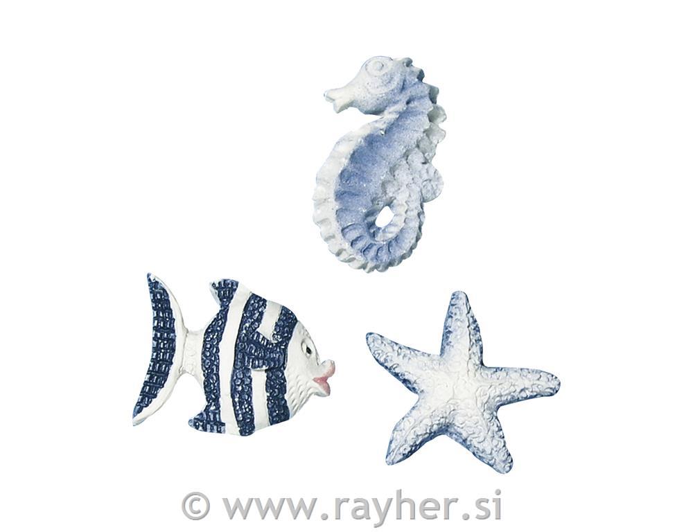 Okraski morski: Morske živali, 2 cm, 9 kom.