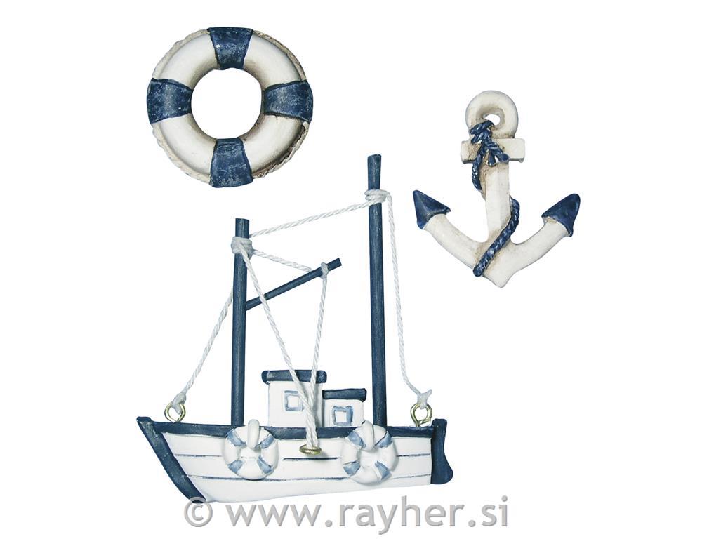 Okraski morski: Mornarski, 4-8 cm, 3 kom.