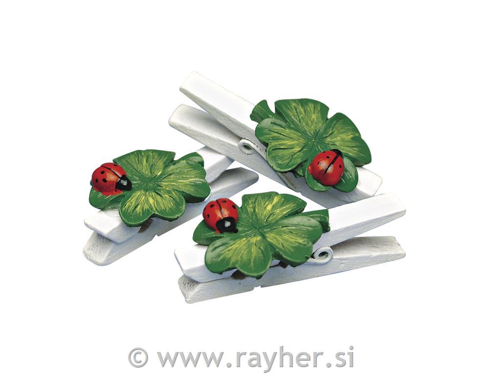 shamrock on wooden peg, 5 cm, tab-bag 6