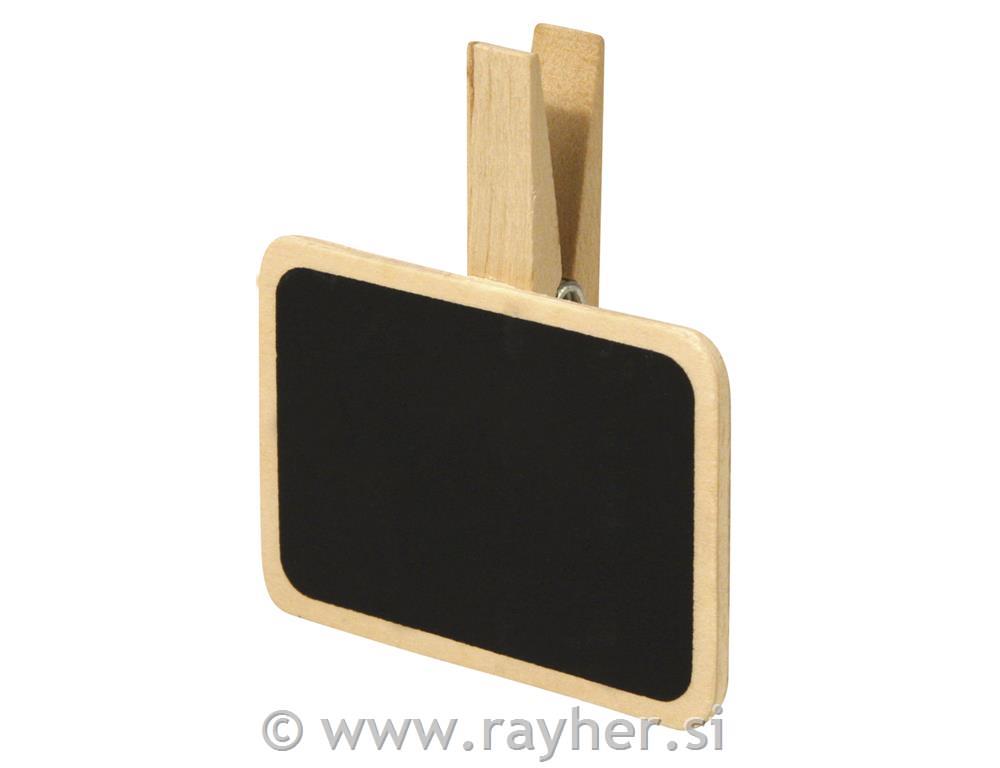 Wooden mini blackboard on peg, 7x5 cm, t