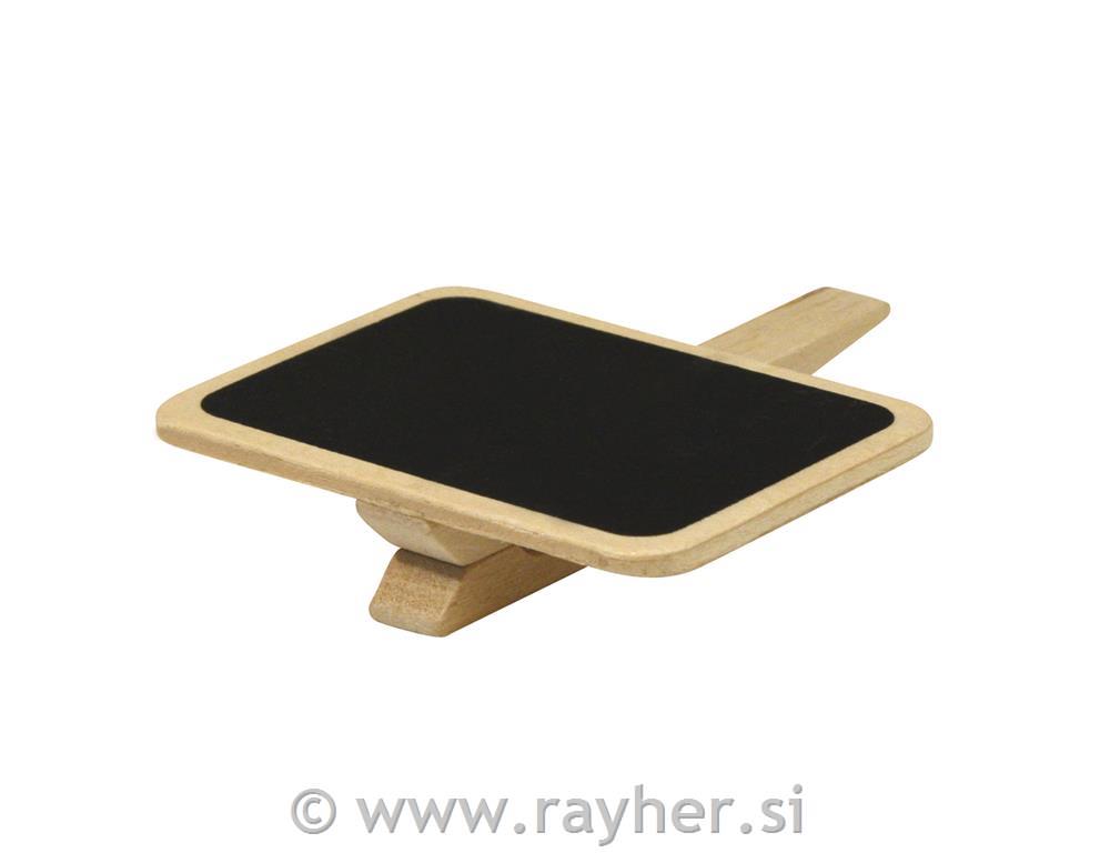 Wooden mini blackboard on peg, 7x5 cm, t