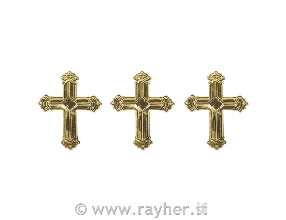 Metal platelets: Cross, gold, 1,5cm, tab