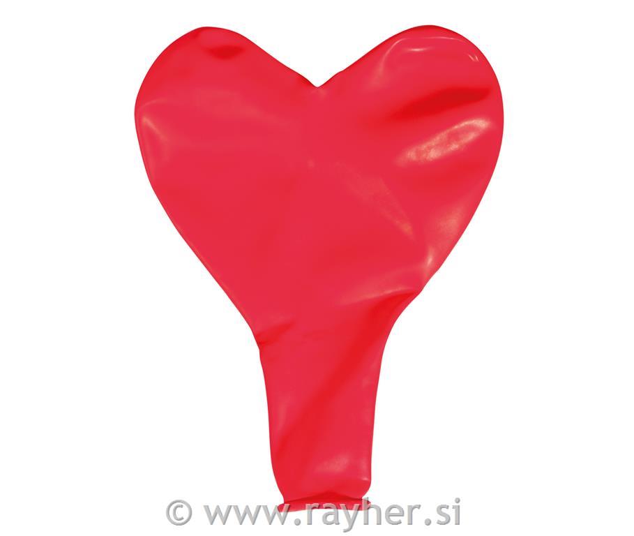 Balon latex, srce, rdeče, 8 kosov