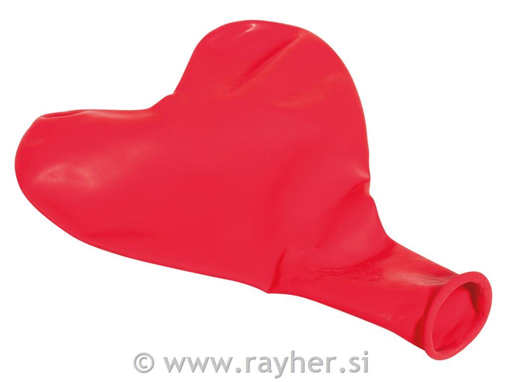 Balon latex, srce, rdeče, 8 kosov