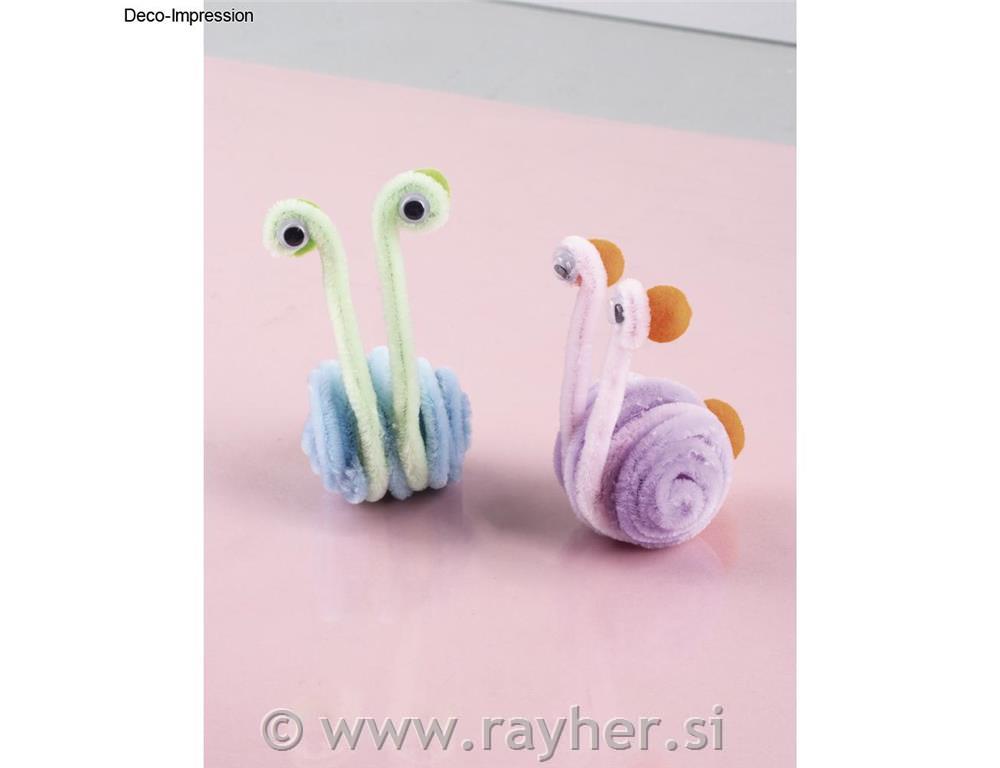 Set pomponov, kosmatih žičk in očes 125 kosov, pastel