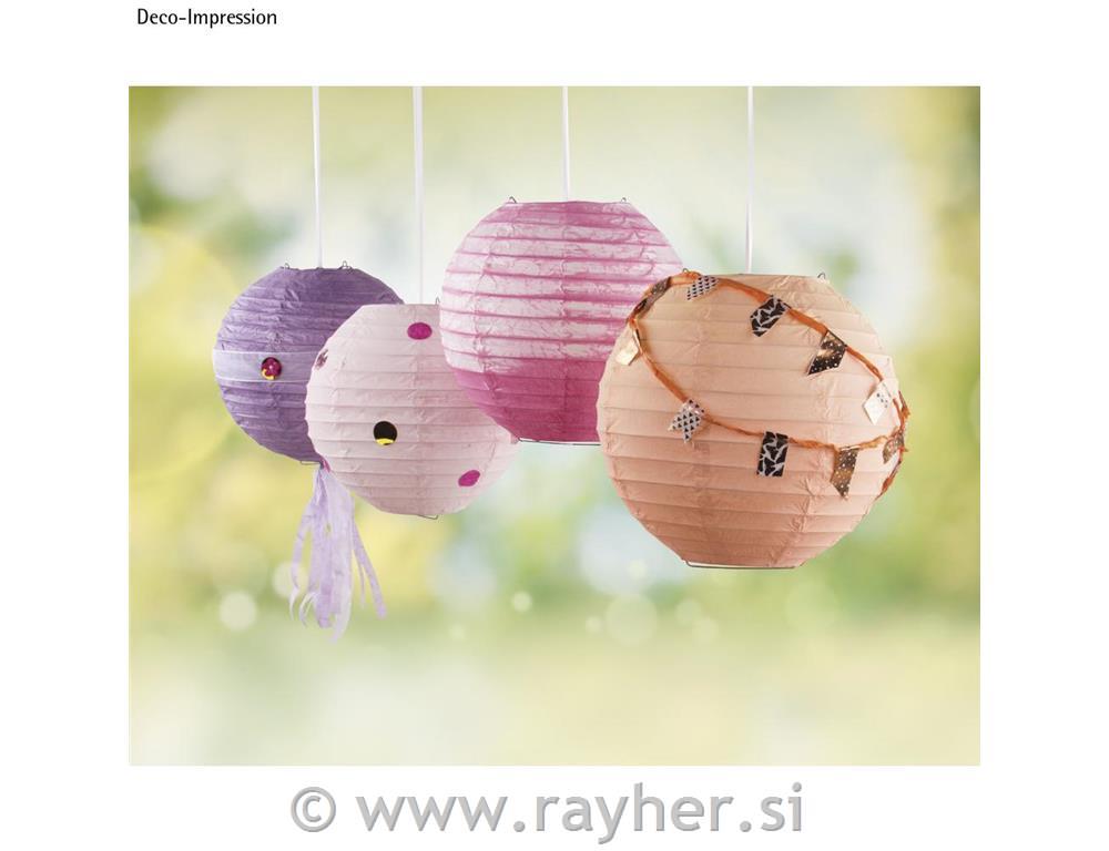 Paper lantern, 30cm , white, w. metal frame, bag 1pc