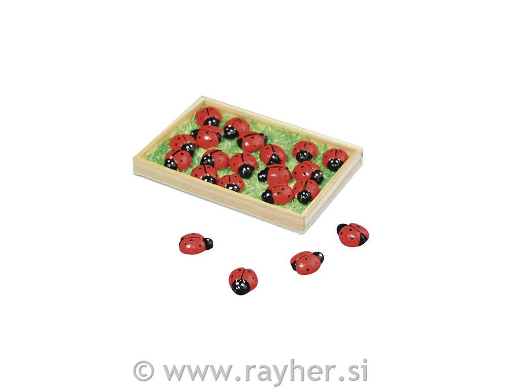 Polyresin ladybird, 1,5 cm, box 18 pcs.